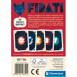 Clementoni - 16810 - Fidati - Gioco di Bluff, Carte Da Gioco Per Adulti e Bambini, Gioco Da Tavolo 8 Anni, 3-10 Giocatori, Gioco