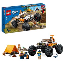 LEGO 60387 City Avventure sul Fuoristrada 4x4, Veicolo Giocattolo Stile Monster Truck con Sospensioni Funzionanti e 2 Mountain B