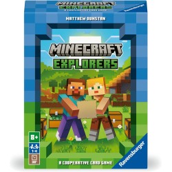 Ravensburger - Minecraft Explorers, Gioco di carte per tutta la famiglia, da 1 a 4 giocatori, 8+ anni