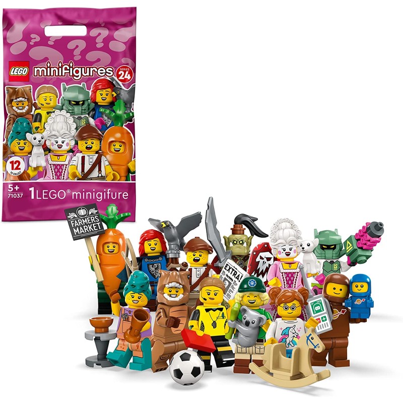 LEGO 71037 Minifigures - Serie 24, Bustine Misteriose in Edizione limitata, Set 2023, Personaggi da Collezione con Accessori (1 