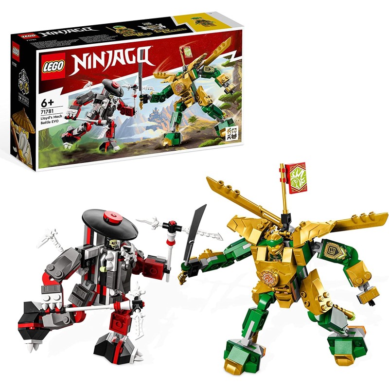 LEGO 71781 NINJAGO Mech da Battaglia di Lloyd - EVOLUTION, Set con 2 Action Figure e Potenziamenti - LG71781