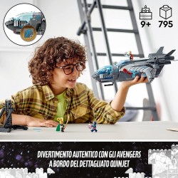 LEGO 76248 Marvel Il Quinjet degli Avengers, Astronave Giocattolo per Bambini con Minifigure di Thor, Iron Man, Vedova Nera, Lok