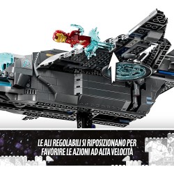 LEGO 76248 Marvel Il Quinjet degli Avengers, Astronave Giocattolo per Bambini con Minifigure di Thor, Iron Man, Vedova Nera, Lok