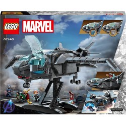 LEGO 76248 Marvel Il Quinjet degli Avengers, Astronave Giocattolo per Bambini con Minifigure di Thor, Iron Man, Vedova Nera, Lok