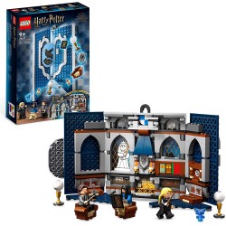 LEGO 76411 Harry Potter Stendardo della Casa Corvonero da Parete, Sala Comune del Castello di Hogwarts con Luna Lovegood, Giochi