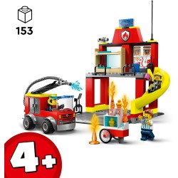 LEGO 60375 City Fire Caserma dei Pompieri e Autopompa con Camion Giocattolo dei Vigili del Fuoco - LG60375