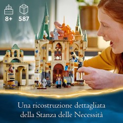 LEGO 76413 Harry Potter Hogwarts: la Stanza delle Necessità, Castello Giocattolo con Serpente di Fuoco Trasformabile, Set Costru