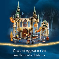 LEGO 76413 Harry Potter Hogwarts: la Stanza delle Necessità, Castello Giocattolo con Serpente di Fuoco Trasformabile, Set Costru