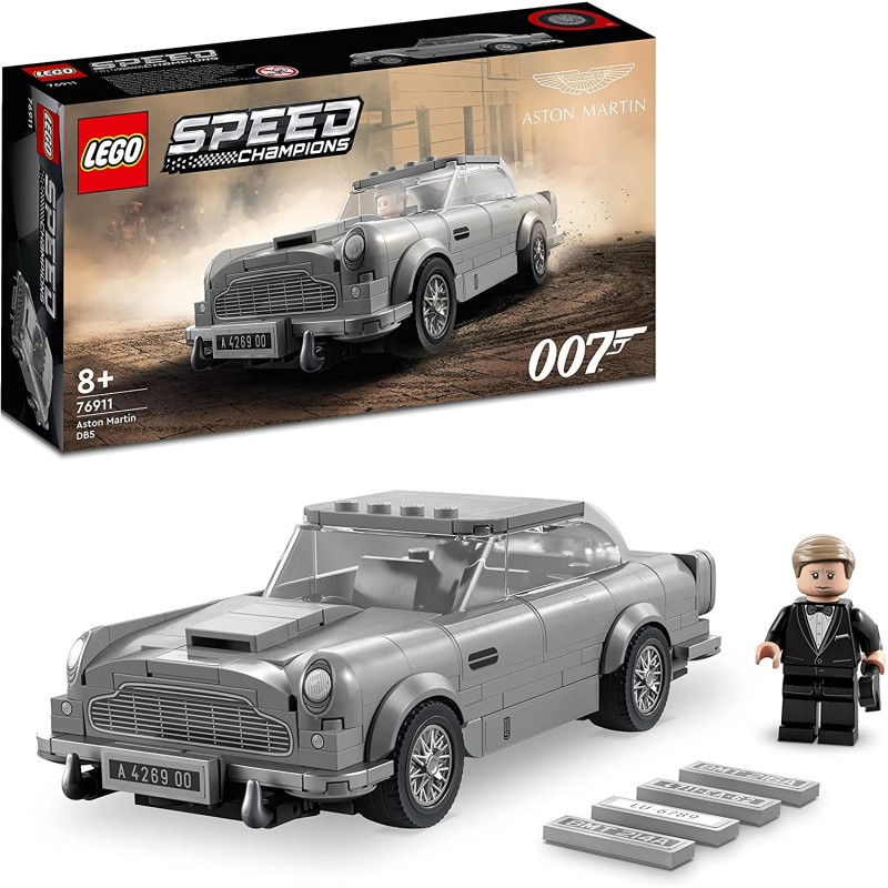 LEGO 76911 Speed Champions 007 Aston Martin DB5, Modellino Auto Giocattolo con Minifigure James Bond, Set da Collezione del Film