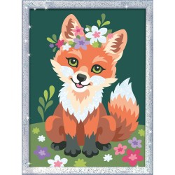 Ravensburger - CreArt Serie D, Volpe Con Fiori, Dipingere con i Numeri, Kit Pittura Bambini, Tema Animali, Cornice Inclusa, Gioc