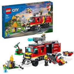 LEGO 60374 City Fire Autopompa dei Vigili del Fuoco, Unità di Comando dei Pompieri con Camion Giocattolo e Droni Terrestri e Aer