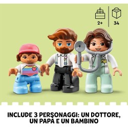 LEGO DUPLO Visita dal Dottore, Giochi Educativi per l Apprendimento dei Bambini dai 2 Anni in su, Giocattoli per i Più Piccoli, 