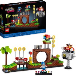 LEGO Ideas Sonic the Hedgehog - Green Hill Zone, Modello da Costruire per Adulti, Cultura Pop Anni 90, Personaggio Dr. Eggman co