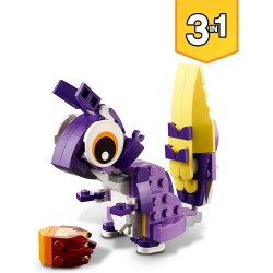 LEGO Creator 3in1 Creature della Foresta Fantasy, Set con Animali Giocattolo tra cui Gufo e Coniglio, Giochi per Bambini dai 7 A