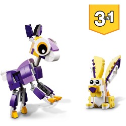 LEGO Creator 3in1 Creature della Foresta Fantasy, Set con Animali Giocattolo tra cui Gufo e Coniglio, Giochi per Bambini dai 7 A