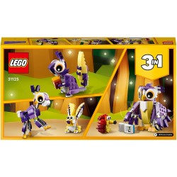 LEGO Creator 3in1 Creature della Foresta Fantasy, Set con Animali Giocattolo tra cui Gufo e Coniglio, Giochi per Bambini dai 7 A