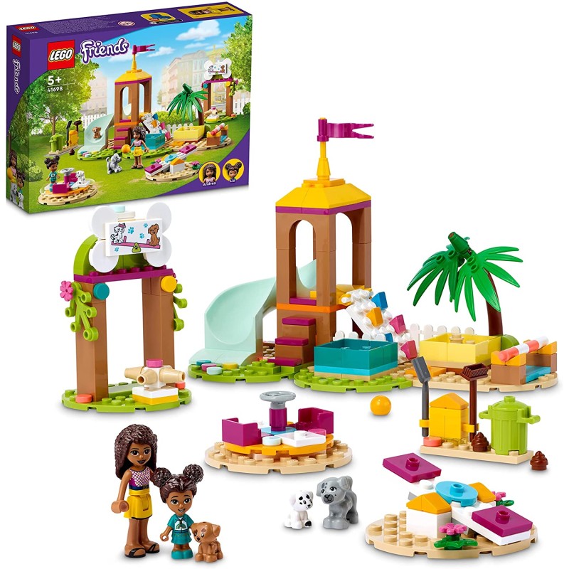 LEGO Friends Il Parco Giochi dei Cuccioli, Giocattolo con Scivolo e Mini Bamboline, Set per Bambini dai 5 Anni in su, 41698