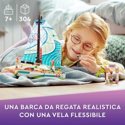 LEGO Friends L’Avventura in Barca a Vela di Stephanie, Set di Costruzioni con Imbarcazione Giocattolo, Giochi per Bambini dai 7 