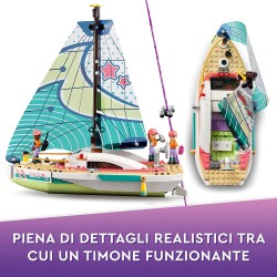 LEGO Friends L’Avventura in Barca a Vela di Stephanie, Set di Costruzioni con Imbarcazione Giocattolo, Giochi per Bambini dai 7 