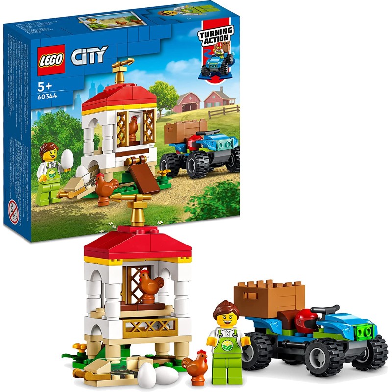 LEGO City Il Pollaio, Set con Animali, Nido per Galline e Uova Fresche, Fuoristrada e Fattoria Giocattolo, Giochi per Bambini da