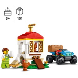 LEGO City Il Pollaio, Set con Animali, Nido per Galline e Uova Fresche, Fuoristrada e Fattoria Giocattolo, Giochi per Bambini da