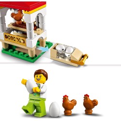 LEGO City Il Pollaio, Set con Animali, Nido per Galline e Uova Fresche, Fuoristrada e Fattoria Giocattolo, Giochi per Bambini da