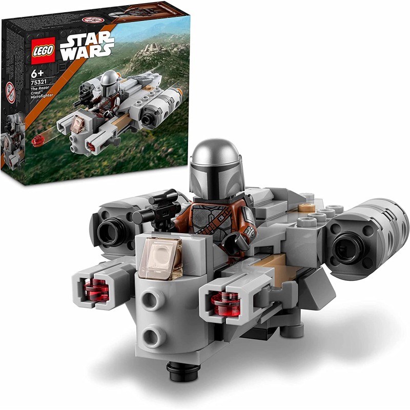 LEGO Star Wars Microfighter Razor Crest, Playset con Cannoniera Mandalorian e Minifigure per Bambini dai 6 Anni in su, 75321