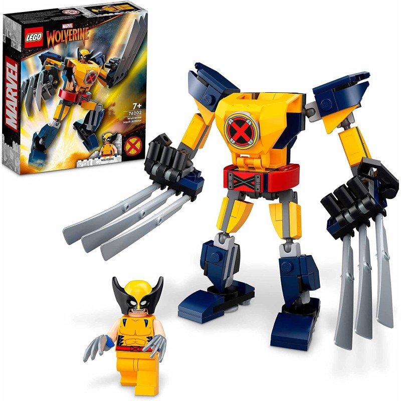 LEGO Marvel Armatura Mech Wolverine, Mattoncini Creativi con Action Figure, Giochi per Bambini dai 7 Anni in su, 76202