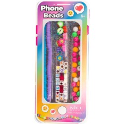 Nice Group - Perline Abc Phone Beads, Kit per Creare Catenelle o Decorazioni per Smartphone - assortimento colori - NICE87019