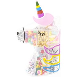 Nice Group - Perline Abc Unicorn Pocket Box, 1 Kit di Perline colorate e multiformi, a tema Unicorno - NICE87022