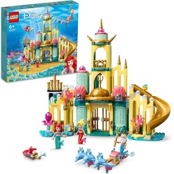 LEGO Disney Il Palazzo Sottomarino di Ariel, Castello Giocattolo con Mini Bamboline della Sirenetta, Giochi per Bambini dai 6 An