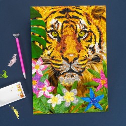 Nice Group - Diamantiny Level Up - Creative Art, Diamond Painting Kit crea il mosaico, WILD, Tigre - NICE96202