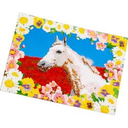 Nice Group - Diamantiny Level Up - Creative Art, Diamond Painting Kit crea il mosaico, WILD, Cavallo Bianco - NICE96206