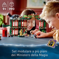 LEGO Harry Potter Ministero della Magia, Modellino da Costruire Modulare, 12 Minifigure 3 con Funzione di Trasformazione, Giochi