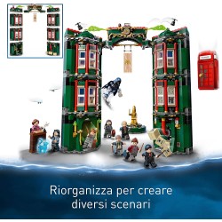 LEGO Harry Potter Ministero della Magia, Modellino da Costruire Modulare, 12 Minifigure 3 con Funzione di Trasformazione, Giochi