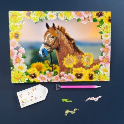 Nice Group - Diamantiny Level Up - Creative Art, Diamond Painting Kit crea il mosaico, WILD, Cavallo Marrone - NICE96207