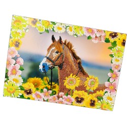 Nice Group - Diamantiny Level Up - Creative Art, Diamond Painting Kit crea il mosaico, WILD, Cavallo Marrone - NICE96207