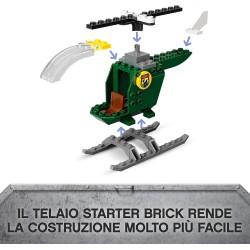 LEGO Jurassic World La Fuga del T. rex, Include 3 Minifigure un Elicottero e un Dinosauro Giocattolo, Giochi per bambini dai 4 a