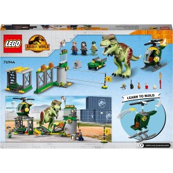 LEGO Jurassic World La Fuga del T. rex, Include 3 Minifigure un Elicottero e un Dinosauro Giocattolo, Giochi per bambini dai 4 a