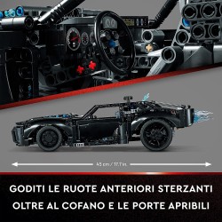 LEGO 42127 - Technic BATMOBILE DI BATMAN, Modellino Auto da Costruire con Mattoncini Luminosi, Set del Film del 2022 - LG42127