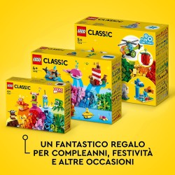 LEGO 11019 - Classic Mattoncini e Funzioni, 7 Mini Costruzioni con Meccanismo e Ingranaggi - LG11019