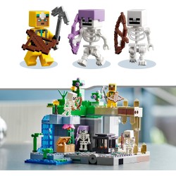 LEGO 21189 - Minecraft Le Segrete dello Scheletro con Mob e Personaggi, Accessori Piccone e Balestra Giocattolo - LG21189