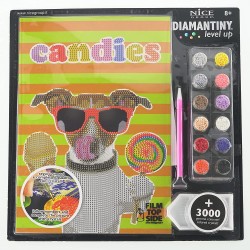 Nice Group - Diamantiny Level Up - Creative Art, Diamond Painting Kit crea il mosaico, PETS, Candies - NICE96106