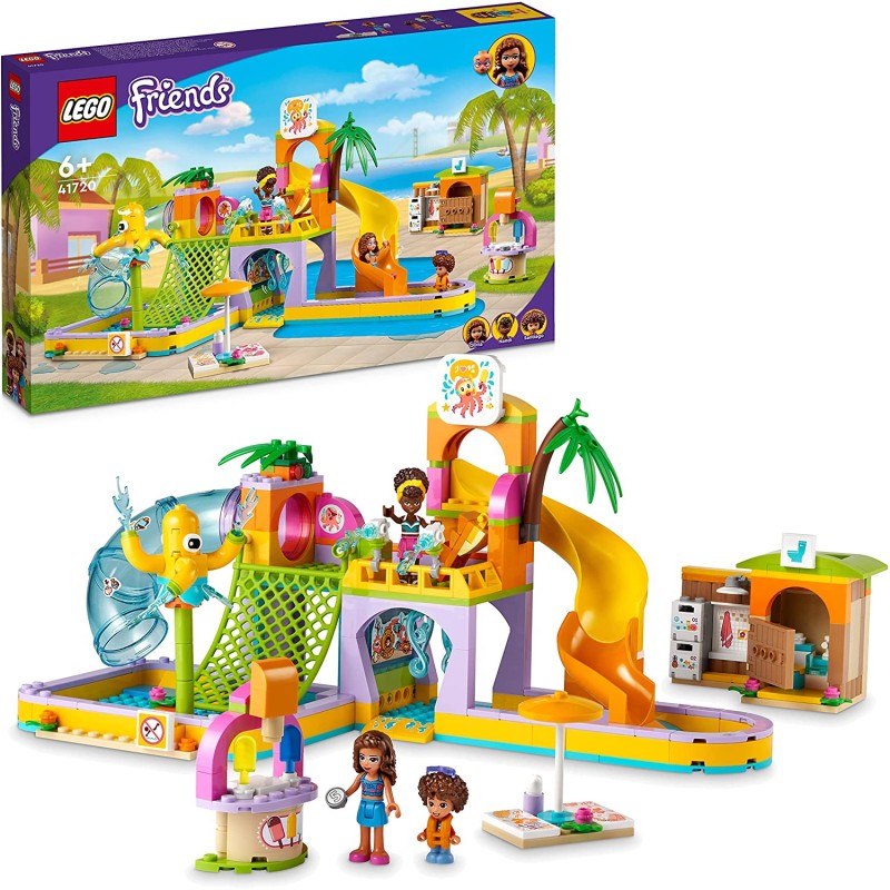 LEGO Friends Parco Acquatico, Set con Piscina con Scivolo, Gioco Estivo con Mini Bamboline, Idea Regalo, Giochi per Bambini dai 