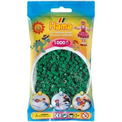 Hama - Bustina Perline, 1000 Pezzi, Colore: Verde - AMA207-10