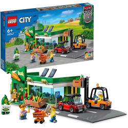 LEGO City Negozio di Alimentari, Set Costruzioni con Macchina, Carrello Elevatore, Frutta e Verdura Giocattolo, Giochi per Bambi