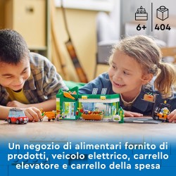 LEGO City Negozio di Alimentari, Set Costruzioni con Macchina, Carrello Elevatore, Frutta e Verdura Giocattolo, Giochi per Bambi