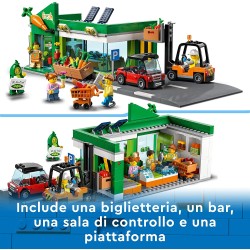 LEGO City Negozio di Alimentari, Set Costruzioni con Macchina, Carrello Elevatore, Frutta e Verdura Giocattolo, Giochi per Bambi