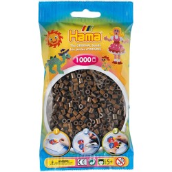 Hama - Bustina Perline, 1000 Pezzi, Colore: Marrone scuro - AMA207-12