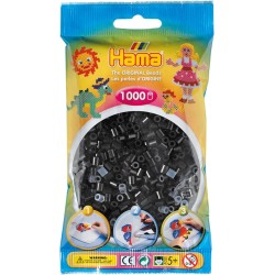 Hama - Bustina Perline, 1000 Pezzi, Colore: Nero - AMA207-18